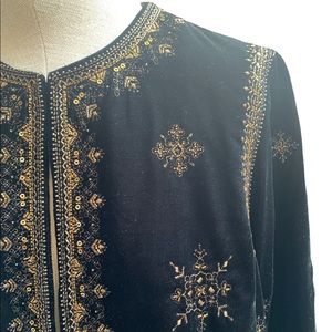 Zara Embroidered velvet Black jacket